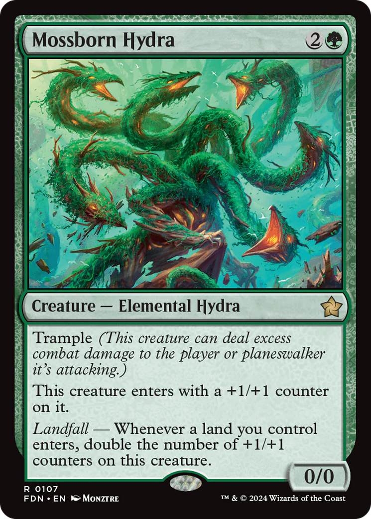 FOIL Mossborn Hydra (FDN-107) - Foundations - Magic The Gathering