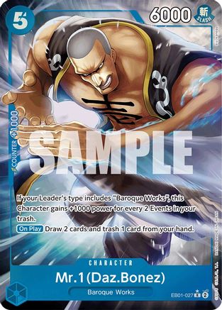 Mr. 1 (Daz.Bonez) (Alternate Art) (EB01-027) One Piece - Memorial Collection