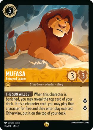 Mufasa - Betrayed Leader (14/204) - Rise of the Floodborn Cold Foil - Lorcana