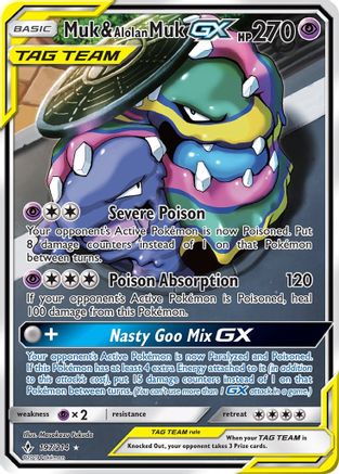 Muk & Alolan Muk-GX 197/214 - Unbroken Bonds Pokemon Holofoil