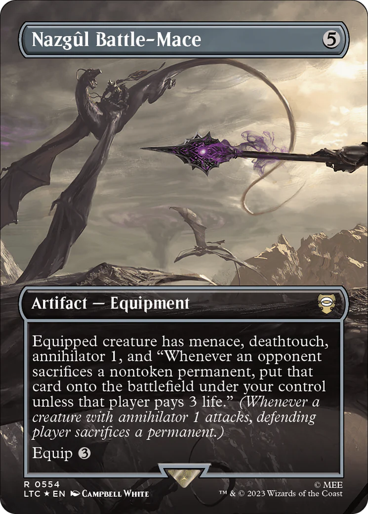 FOIL Nazgul Battle-Mace (Borderless) (Surge Foil) (LTC-554) - Tales of Middle-earth Commander - Magic The Gathering