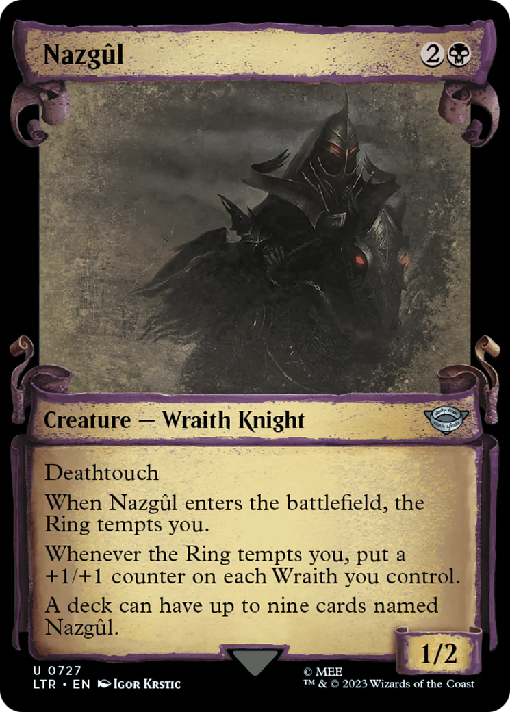 FOIL Nazgul (0727) (Showcase Scrolls) (LTR-727) - The Lord of the Rings: Tales of Middle-earth - Magic The Gathering