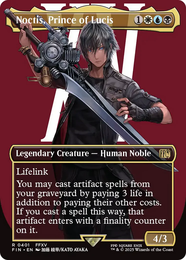 Noctis, Prince of Lucis (Borderless) (FIN-401) - FINAL FANTASY - Magic The Gathering