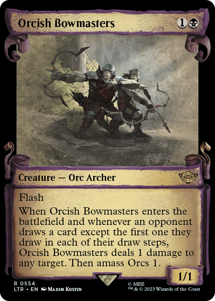 Orcish Bowmasters (Showcase Scrolls) (LTR-554) - The Lord of the Rings: Tales of Middle-earth - Magic The Gathering