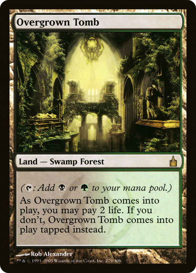 FOIL Overgrown Tomb (RAV-279) - Ravnica: City of Guilds - Magic The Gathering