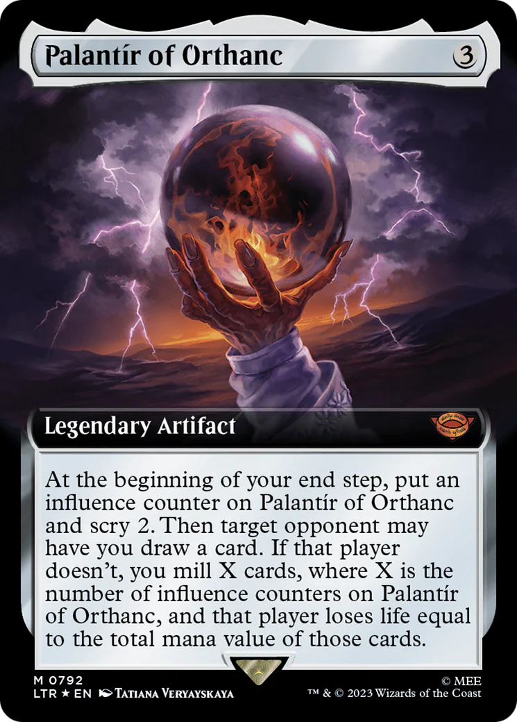 FOIL Palantir of Orthanc (Extended Art) (Surge Foil) (LTR-792) - The Lord of the Rings: Tales of Middle-earth - Magic The Gathering