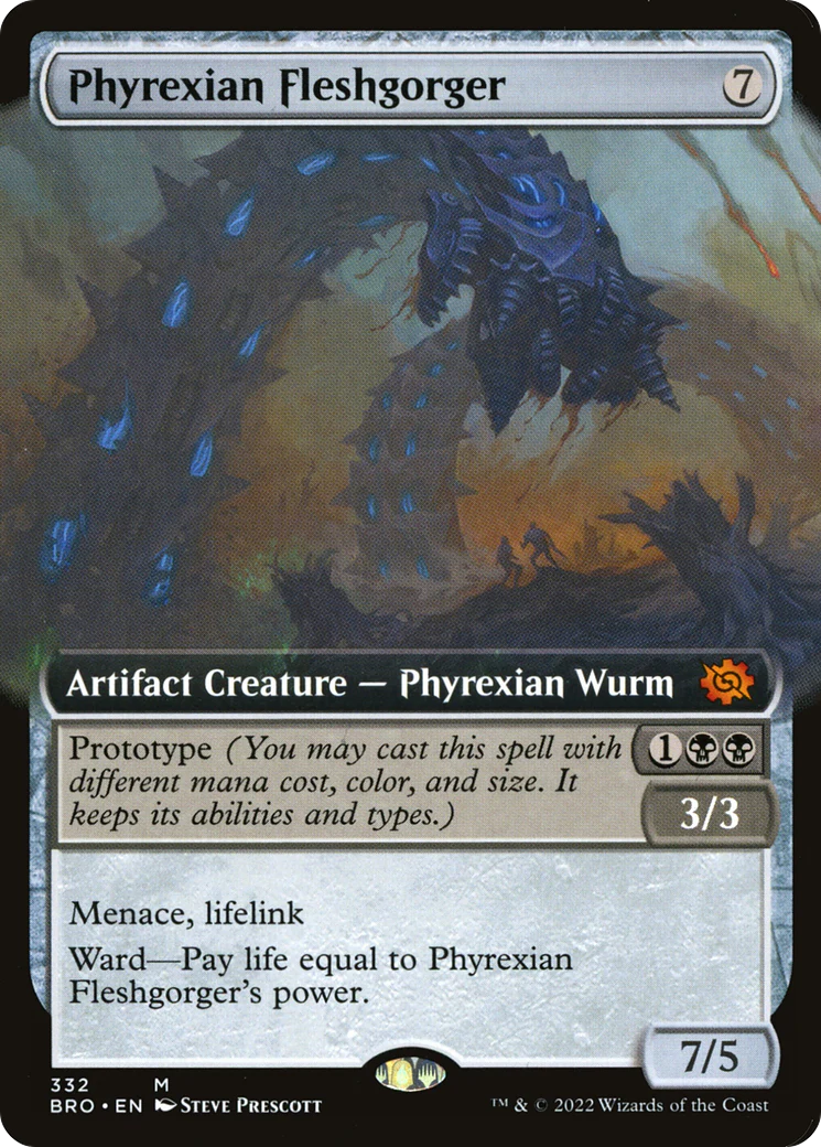FOIL Phyrexian Fleshgorger (Extended Art) (BRO-332) - The Brothers' War - Magic The Gathering