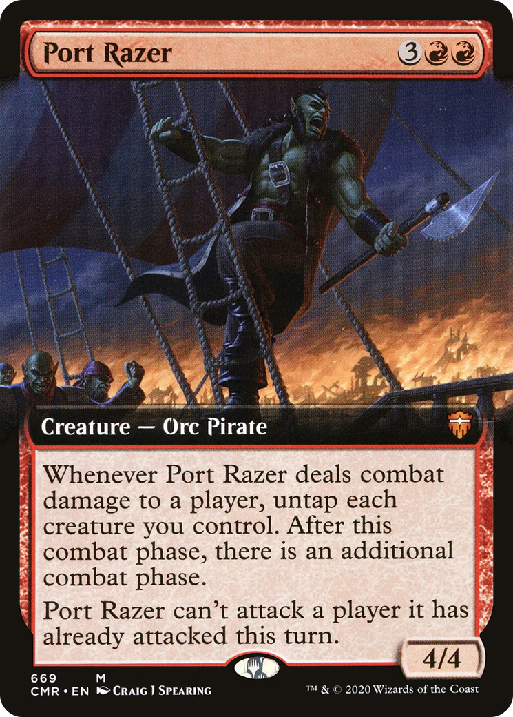 FOIL Port Razer (Extended Art) (CMR-669) - Commander Legends - Magic The Gathering