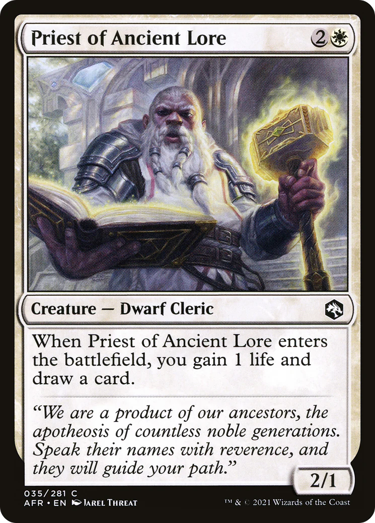 FOIL Priest of Ancient Lore (AFR-035) - Adventures in the Forgotten Realms - Magic The Gathering