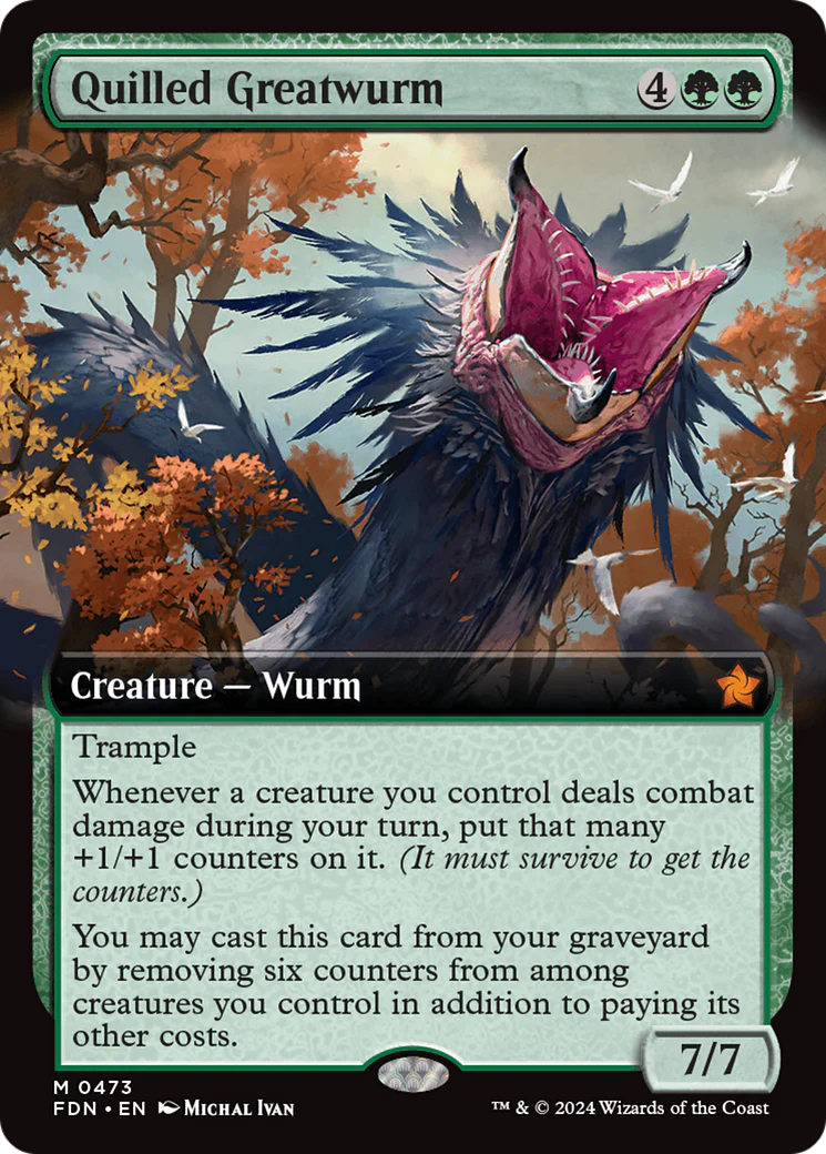 FOIL Quilled Greatwurm (FDN-473) - Foundations - Magic The Gathering