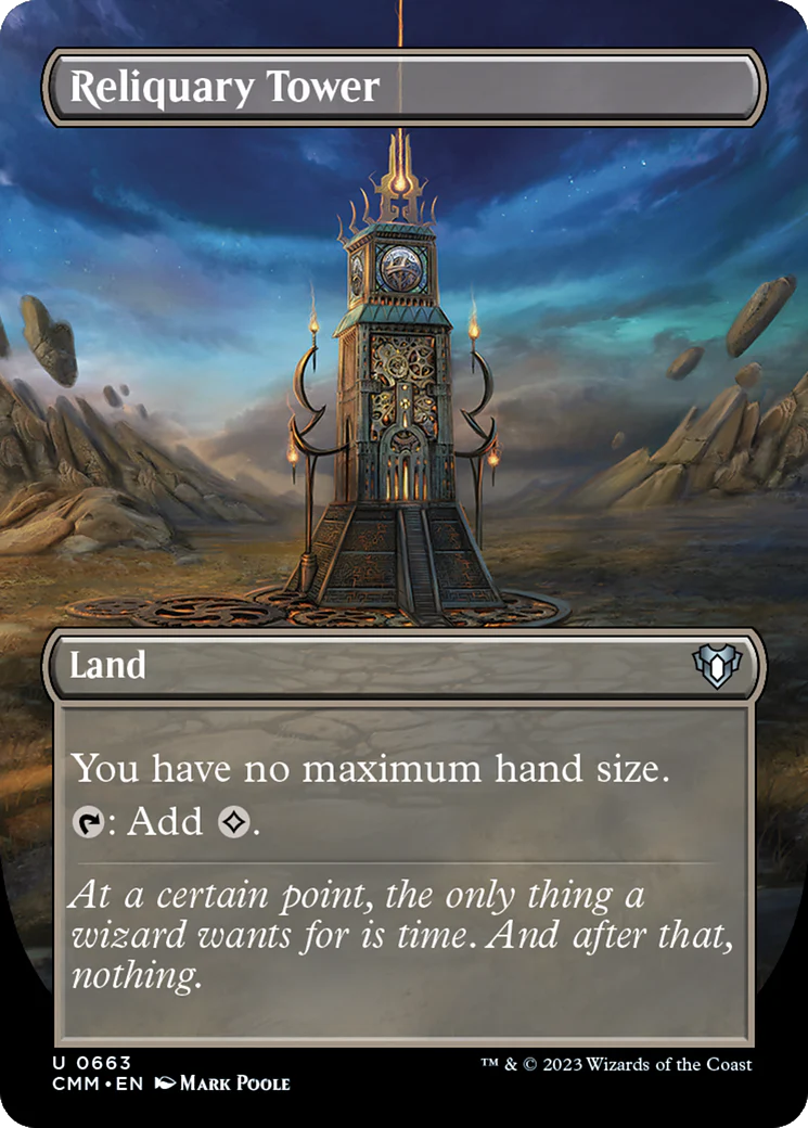 FOIL Reliquary Tower (Borderless) (CMM-663) - Commander Masters - Magic The Gathering