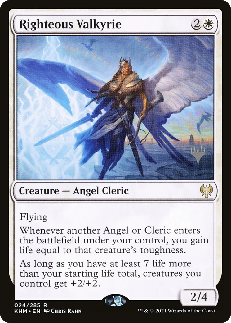 Righteous Valkyrie (PPKHM-24P) - Kaldheim Promos - Magic The Gathering