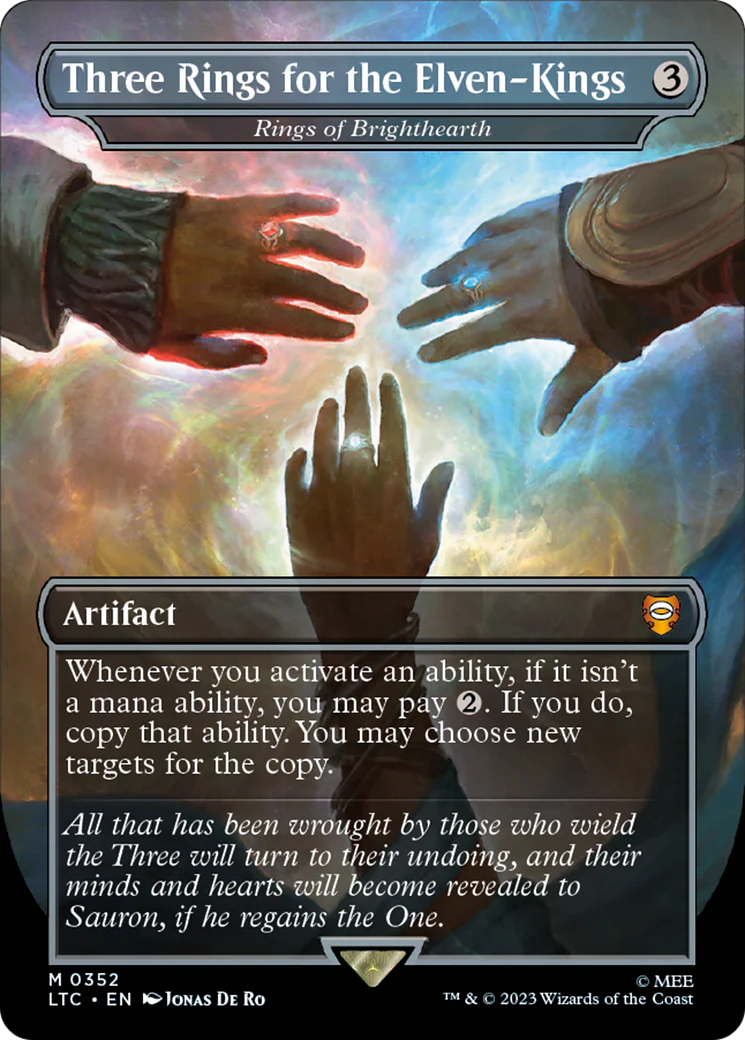 FOIL Three Rings for the Elven-Kings - Rings of Brighthearth (LTC-352) - Tales of Middle-earth Commander - Magic The Gathering