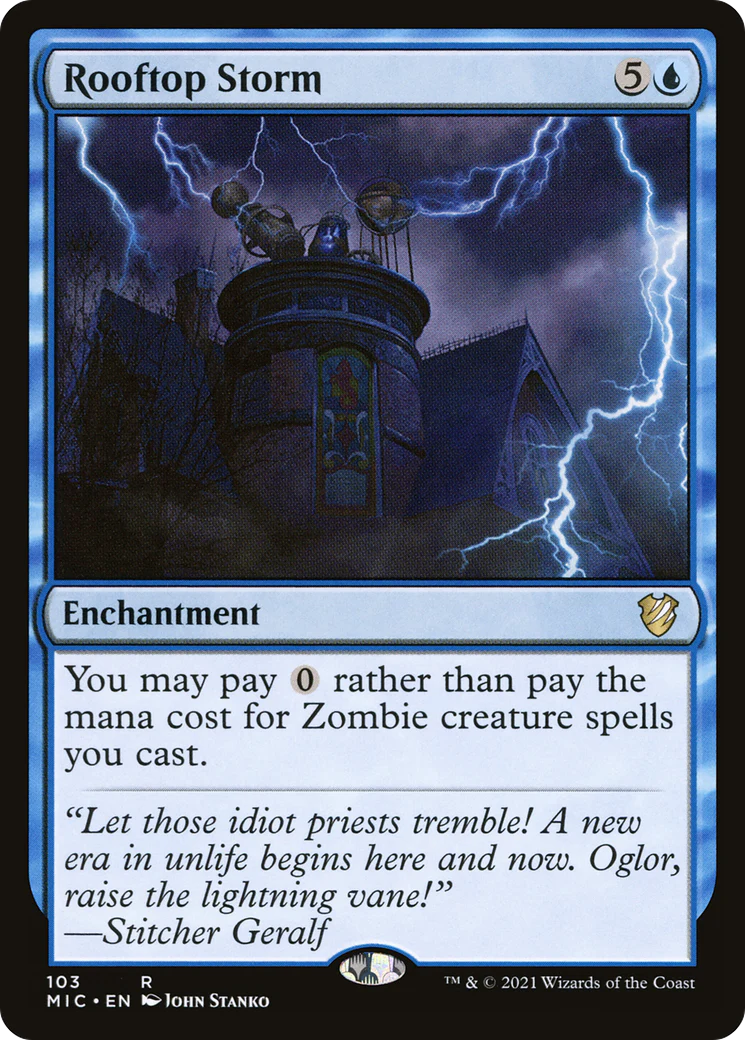 Rooftop Storm (MIC-103) - Midnight Hunt Commander - Magic The Gathering