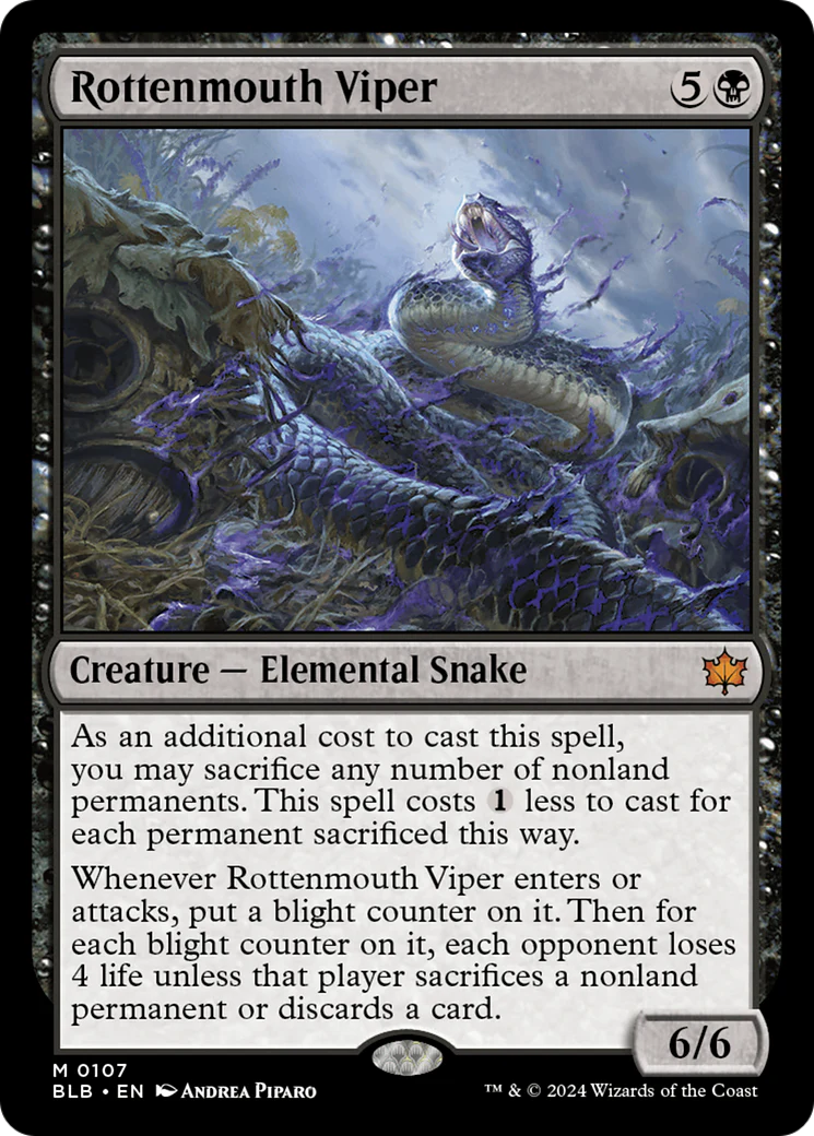 Rottenmouth Viper (BLB-107) - Bloomburrow - Magic The Gathering