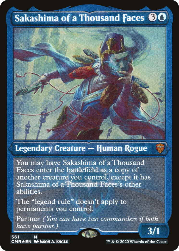 ETCHED FOIL Sakashima of a Thousand Faces (Foil Etched) (CMR-561) - Commander Legends - Magic The Gathering