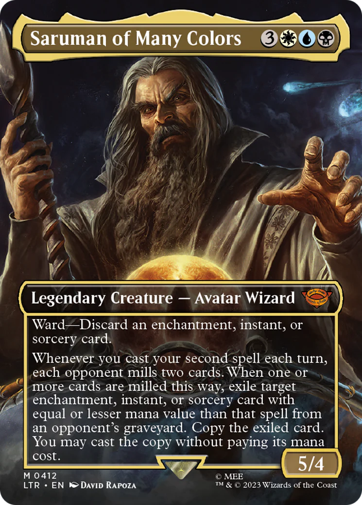 Saruman of Many Colors (Borderless) (LTR-412) - The Lord of the Rings: Tales of Middle-earth - Magic The Gathering