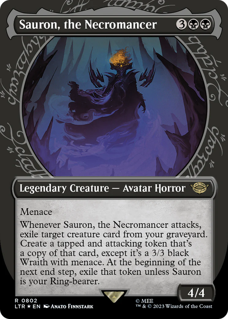 FOIL Sauron, the Necromancer (Showcase) (Surge Foil) (LTR-802) - The Lord of the Rings: Tales of Middle-earth - Magic The Gathering