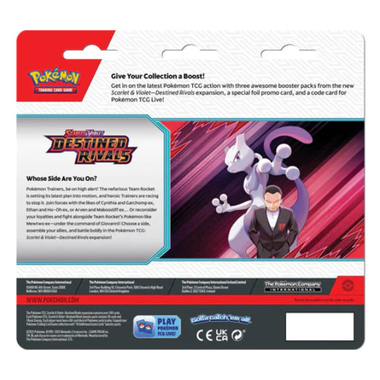 Scarlet & Violet Destined Rivals Three Booster Blisters (Pair) POKEMON TCG - Image 4
