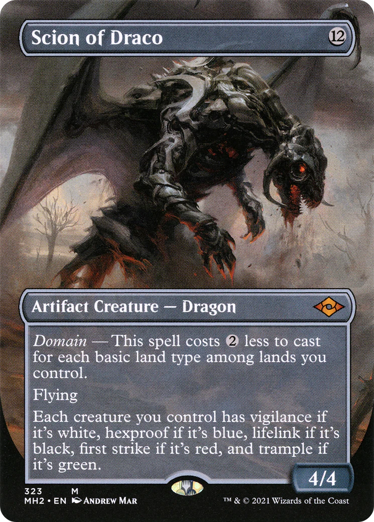 FOIL Scion of Draco (Borderless) (MH2-323) - Modern Horizons 2 - Magic The Gathering