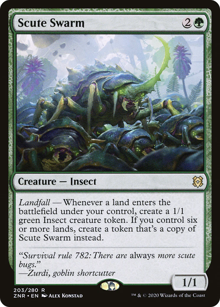FOIL Scute Swarm (ZNR-203) - Zendikar Rising - Magic The Gathering