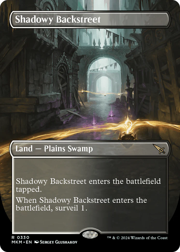 FOIL Shadowy Backstreet (Borderless) (MKM-330) - Murders at Karlov Manor - Magic The Gathering