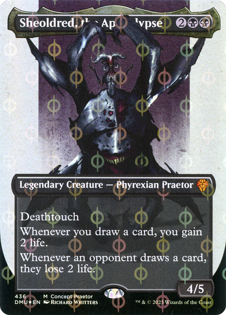 FOIL Sheoldred, the Apocalypse (Concept Praetor) (Step-And-Compleat Foil) (ONE-436) - Dominaria United - Magic The Gathering