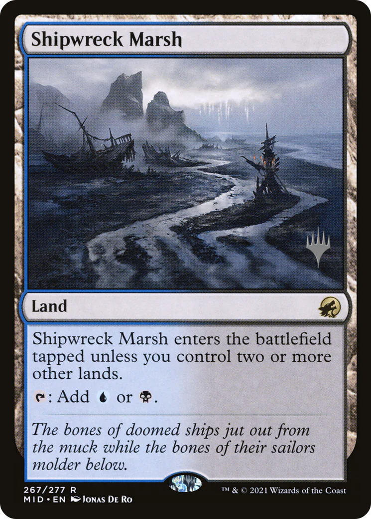 FOIL Shipwreck Marsh (PPMID-267P) - Innistrad: Midnight Hunt Promos - Magic The Gathering