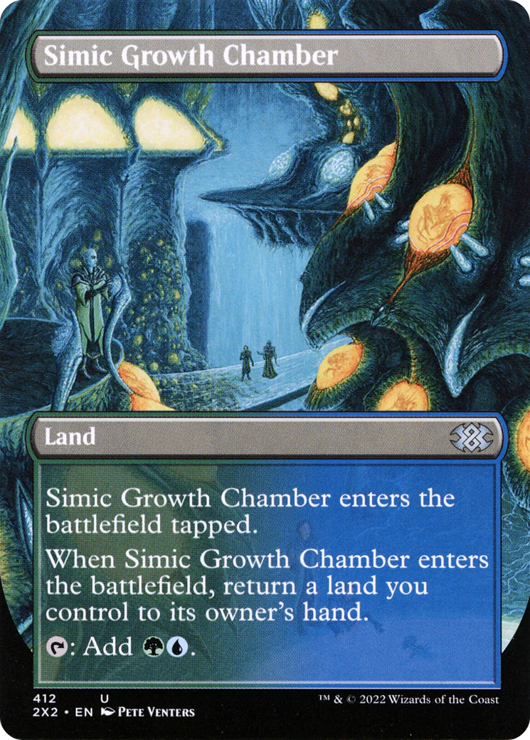 FOIL Simic Growth Chamber (Borderless) (2X2-412) - Double Masters 2022 - Magic The Gathering