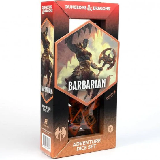 Sirius D&D Adventure Dice - Barbarian - Orange