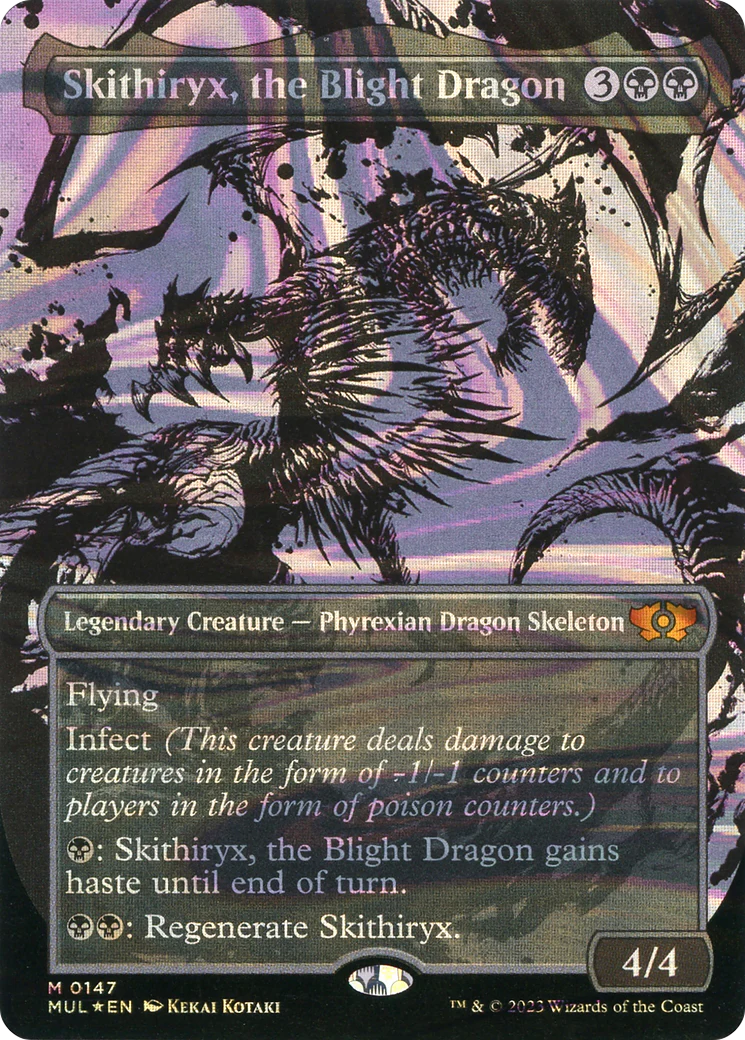 FOIL Skithiryx, the Blight Dragon (Halo Foil) (MUL-147) - Multiverse Legends - Magic The Gathering