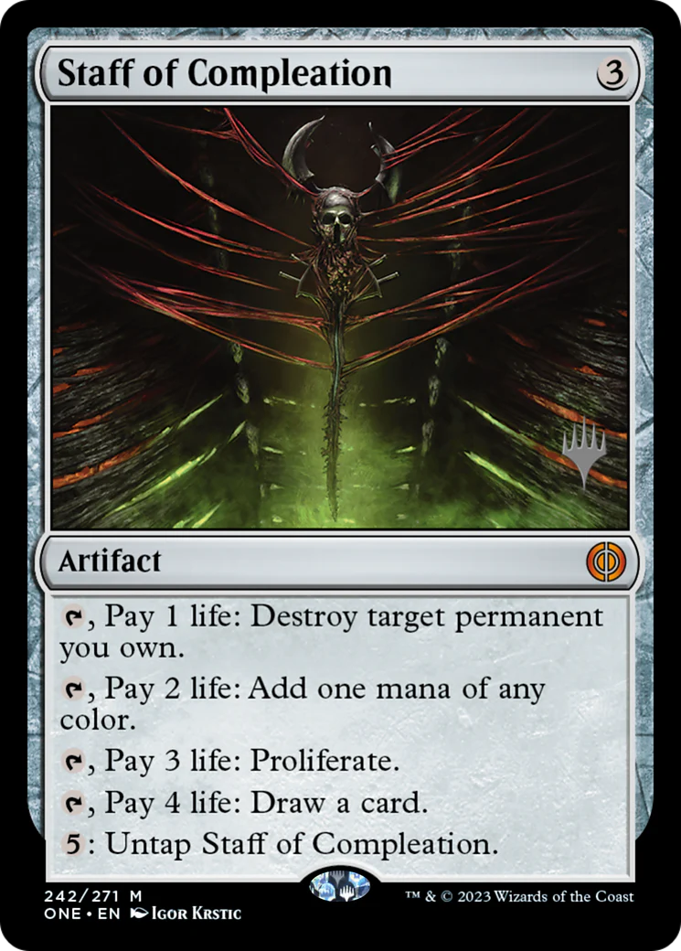 Staff of Compleation (PPONE-242P) - Phyrexia: All Will Be One Promos - Magic The Gathering