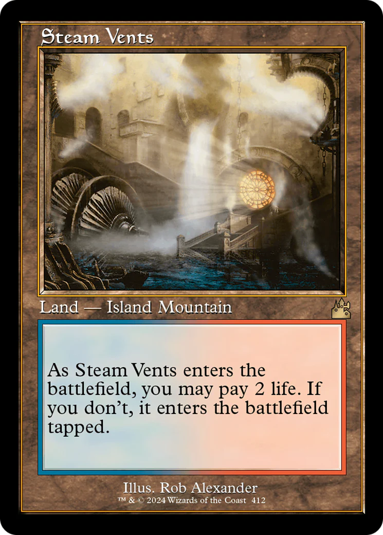 Steam Vents (Retro Frame) (RVR-412) - Ravnica Remastered - Magic The Gathering