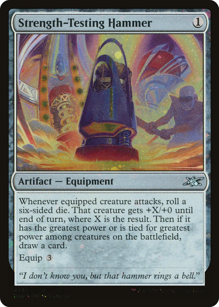 FOIL Strength-Testing Hammer (Galaxy Foil) (UNF-479) - Unfinity - Magic The Gathering