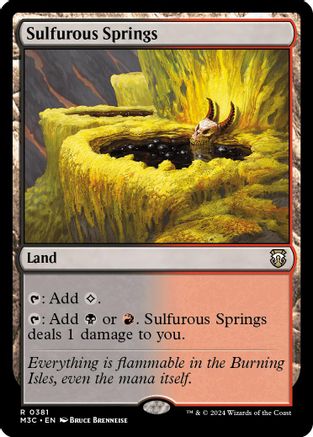 FOIL Sulfurous Springs (Ripple Foil) (M3C-381) - Modern Horizons 3 Commander - Magic The Gathering