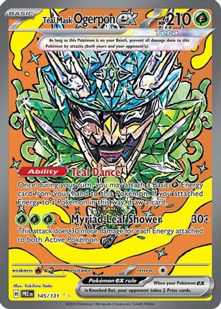 Teal Mask Ogerpon ex - 145/131 145 - SV Prismatic Evolutions Pokemon