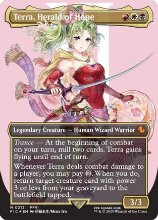 FOIL Terra, Herald of Hope (Borderless) (Surge Foil) (FIC-212) - Commander: FINAL FANTASY - Magic The Gathering