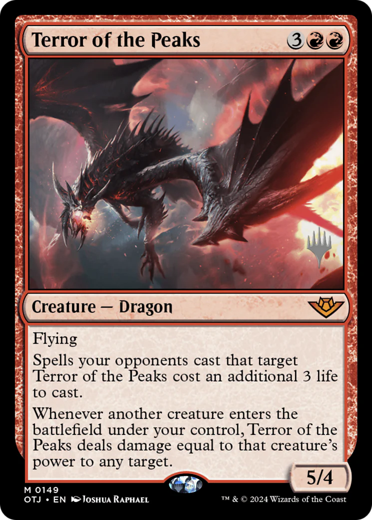 Terror of the Peaks (PPOTJ-149P) - Outlaws of Thunder Junction Promos - Magic The Gathering