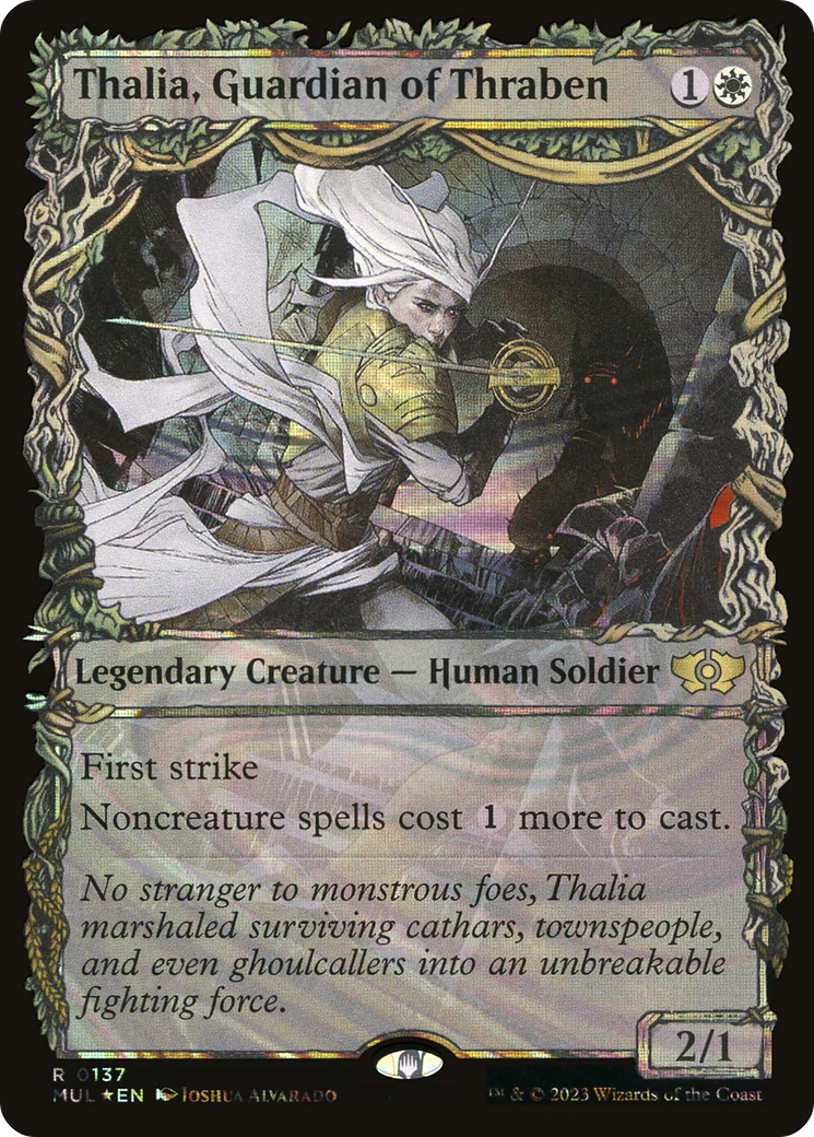 FOIL Thalia, Guardian of Thraben (Halo Foil) (MUL-137) - Multiverse Legends - Magic The Gathering
