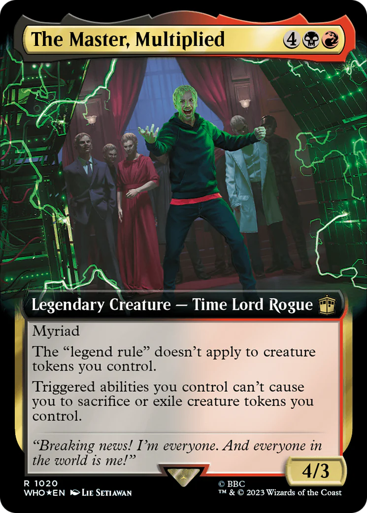 FOIL The Master, Multiplied (Extended Art) (Surge Foil) (WHO-1020) - Doctor Who - Magic The Gathering