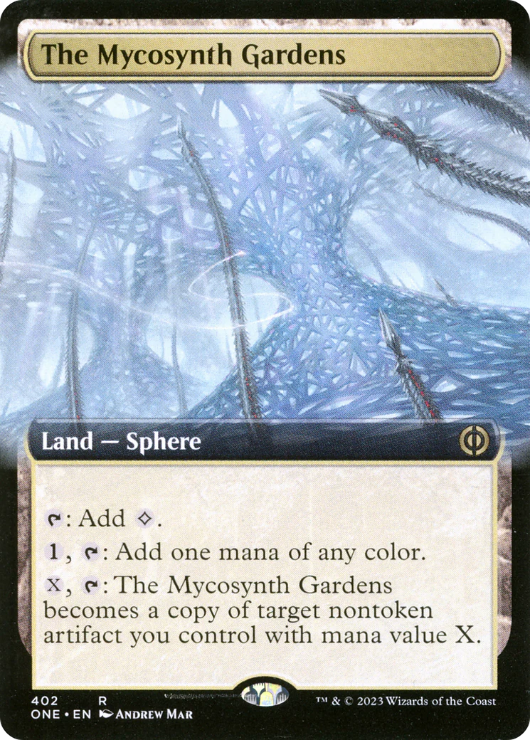FOIL The Mycosynth Gardens (Extended Art) (ONE-402) - Phyrexia: All Will Be One - Magic The Gathering