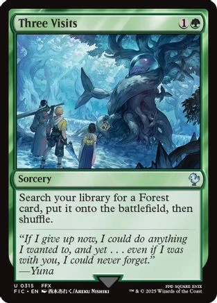 FOIL Three Visits (Surge Foil) (FIC-315) - Commander: FINAL FANTASY - Magic The Gathering