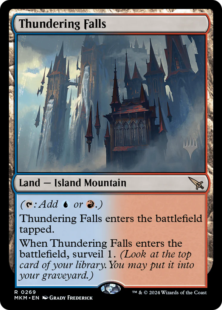 FOIL Thundering Falls (PPMKM-269P) - Murders at Karlov Manor Promos - Magic The Gathering