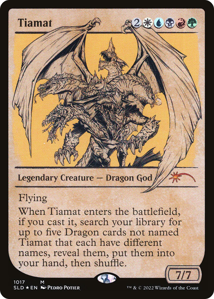 FOIL Tiamat (Showcase) (SLD-1017) - Secret Lair Drop - Magic The Gathering
