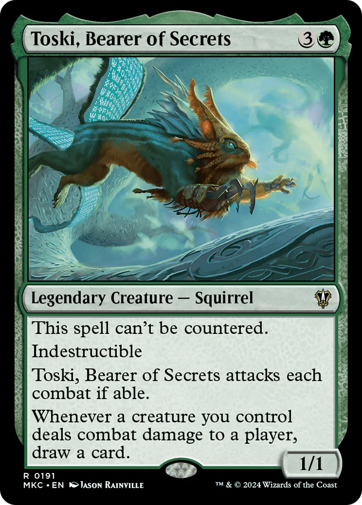 Toski, Bearer of Secrets (MKC-191) - Murders at Karlov Manor Commander - Magic The Gathering