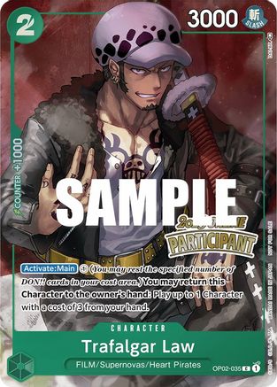 Trafalgar Law (Online Regional 2023) [Participant] (OP02-035) - One Piece Promotion Cards