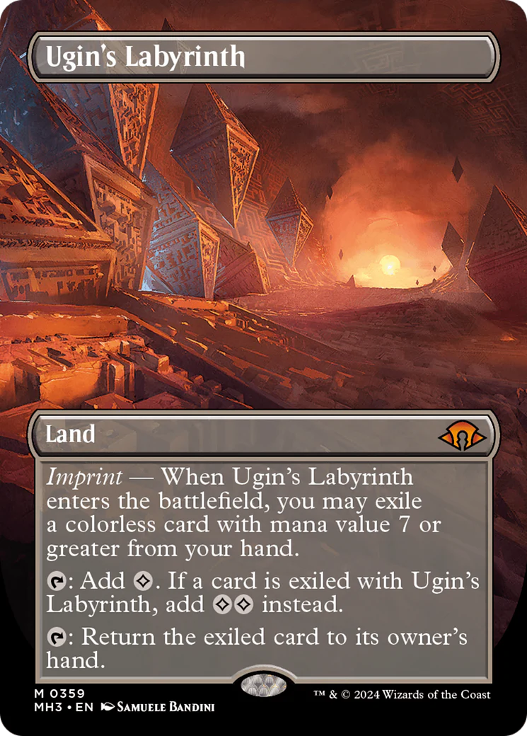 FOIL Ugin's Labyrinth (Borderless) (MH3-359) - Modern Horizons 3 - Magic The Gathering