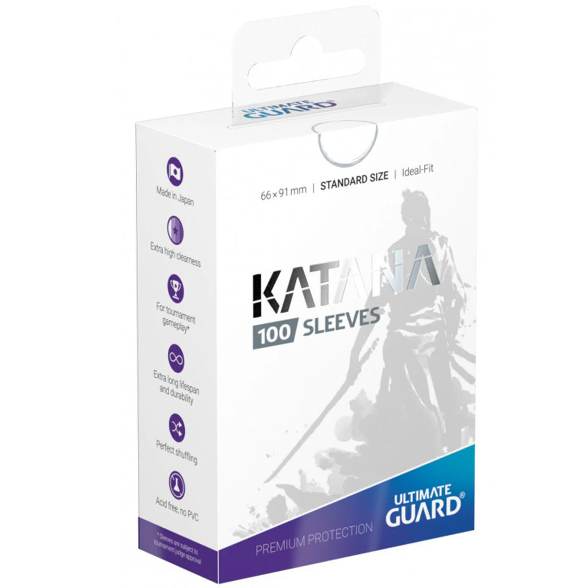 Ultimate Guard Katana Standard Size Sleeves 66 x 91mm White 100ct
