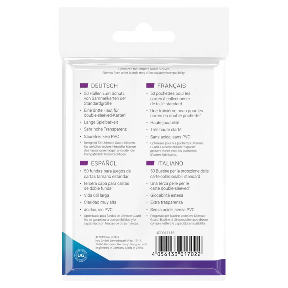 Ultimate Guard Supreme UX 3rd Skin Sleeves 50ct 69x94 mm - Image 3
