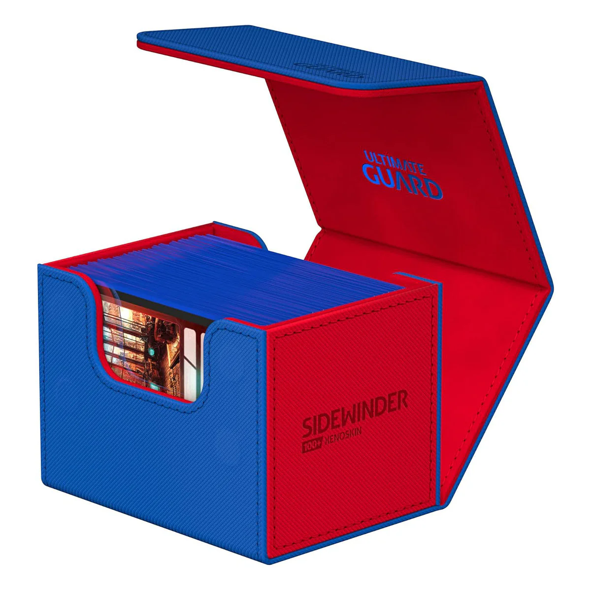 Ultimate Guard Synergy Sidewinder 100+ Blue/Red Deck Box - Image 4